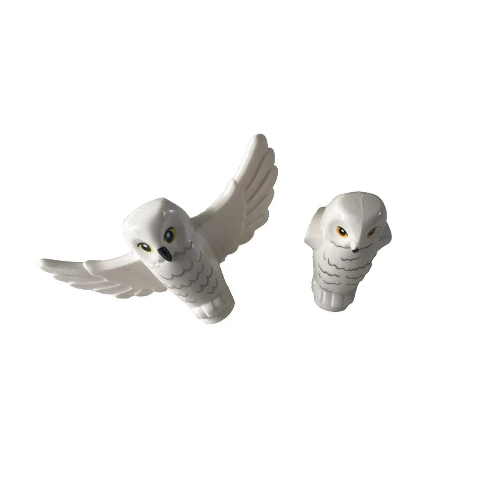 LEGO Harry Potter Hedwig Lot of 2-White Owl with Snowy Pattern and Spread Wings